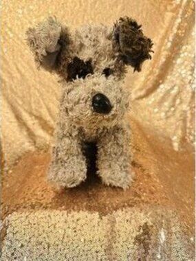 TY 11�� Plush BOGGS Puppy Classic Beanie Buddy Gray Brown Curly